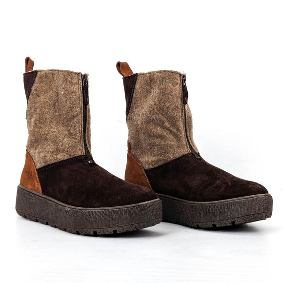 Bos&Co Women Ignite Brown Coffee Front Zip Fleece Lined Winter Boots 10US EUR41 - Picture 1 of 7